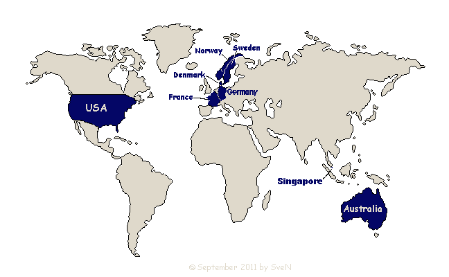 Worldmap, click on red to view some pictures of this country